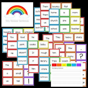 Silly Rainbow Sentences Activity - Teaching Sentence Structure in First Grade