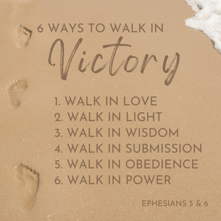 5 Ways to Walk in Victory with Christ. Footprints in the sand.