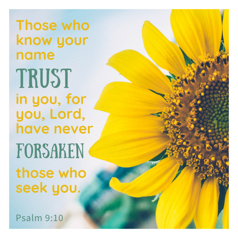 Psalm 9:10 A nd they that know thy name will put their trust in thee: for thou, Lord, hast not forsaken them that seek thee.