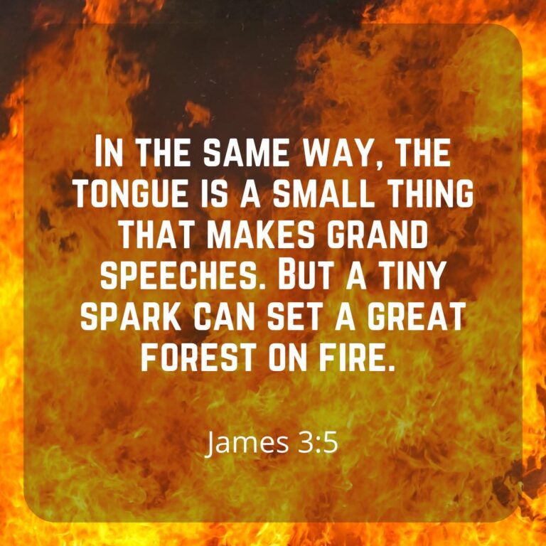 James 3:5 Only you can prevent forest fires in your relationships.