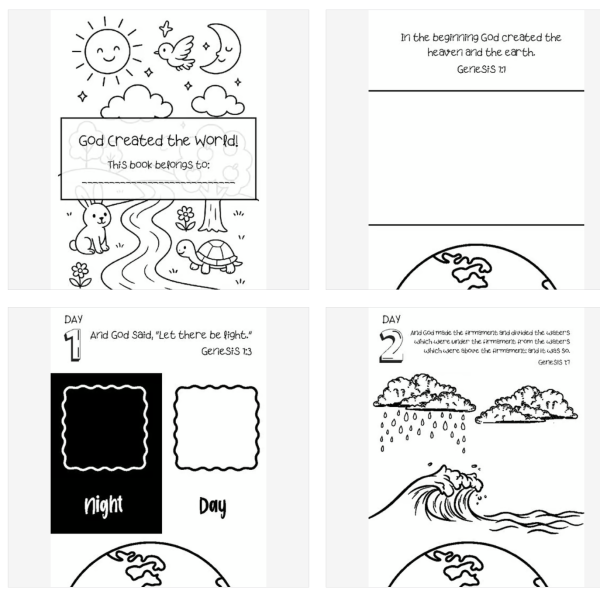 God Created the World! - 7 Days of Creation Coloring Book