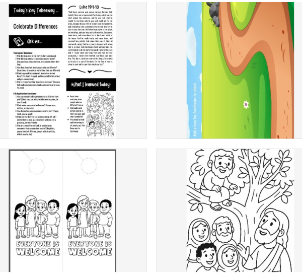 Jesus and Zacchaeus Sunday School Activity Pack - "Everyone is Welcome" Lesson