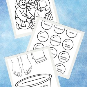Jesus Washes Disciples Feet Craft & Coloring Page - John 13:1-7